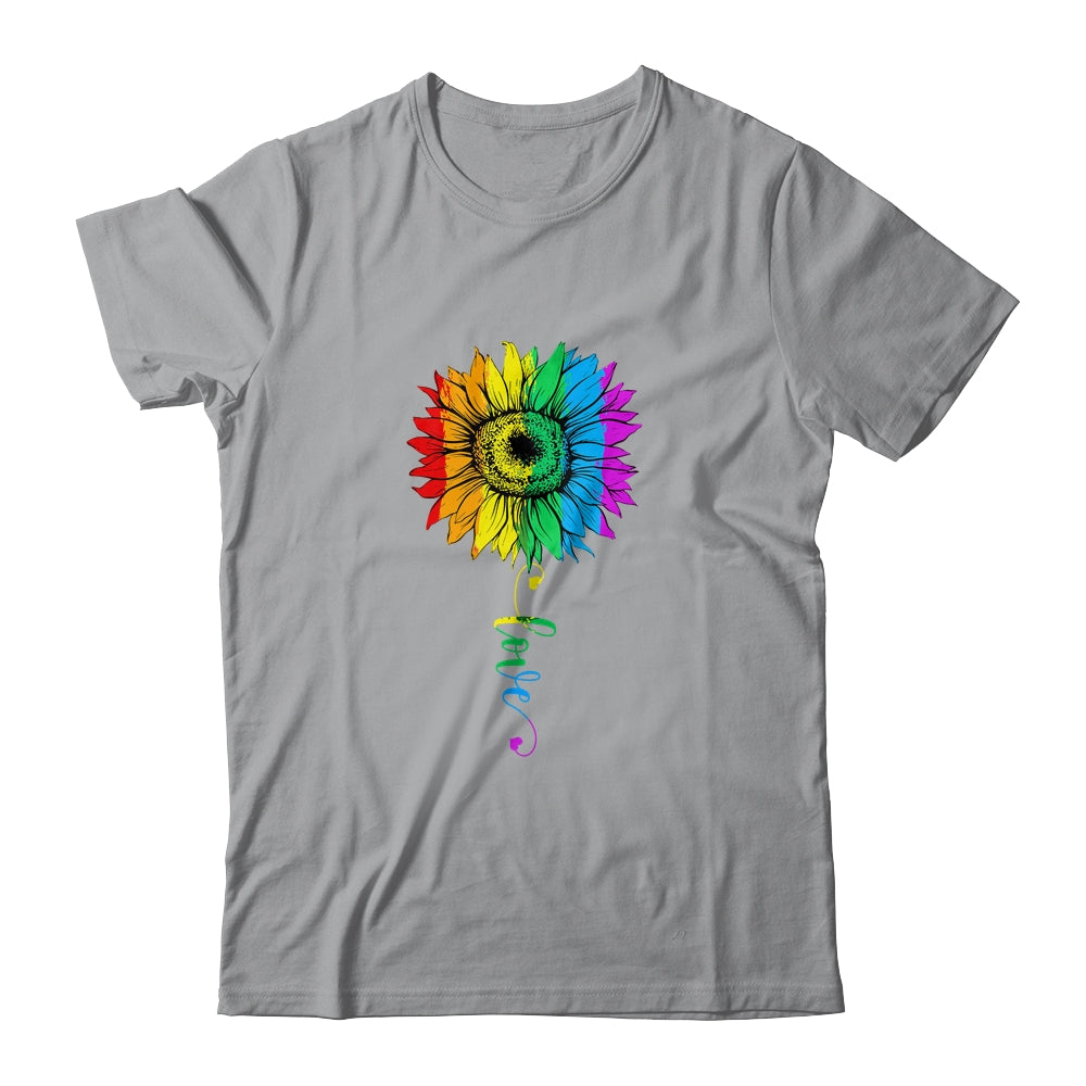 Love Sunflower Floral LGBTQ Rainbow Flag Gay T-Shirt & Tank Top | Teecentury.com