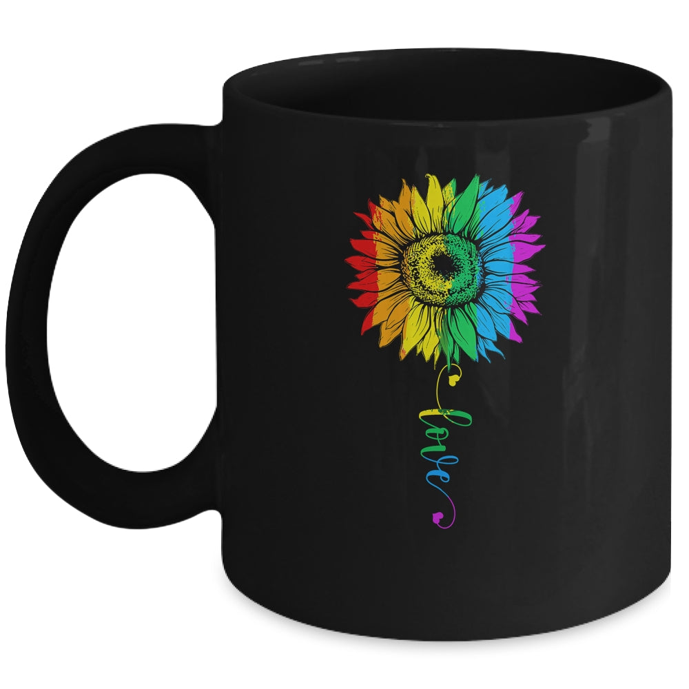 Love Sunflower Floral LGBTQ Rainbow Flag Gay Mug Coffee Mug | Teecentury.com