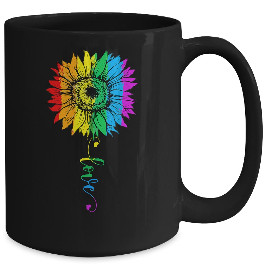 Love Sunflower Floral LGBTQ Rainbow Flag Gay Mug Coffee Mug | Teecentury.com