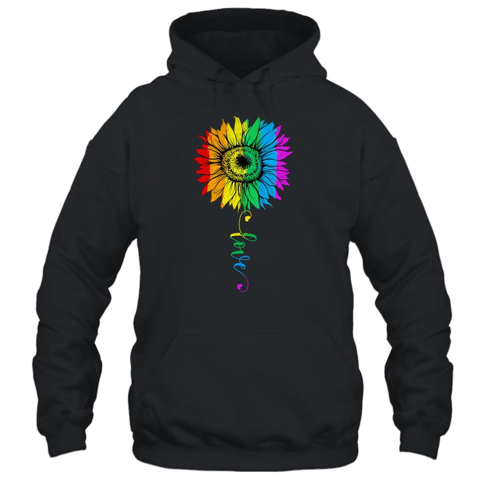Love Sunflower Floral LGBTQ Rainbow Flag Gay T-Shirt & Tank Top | Teecentury.com