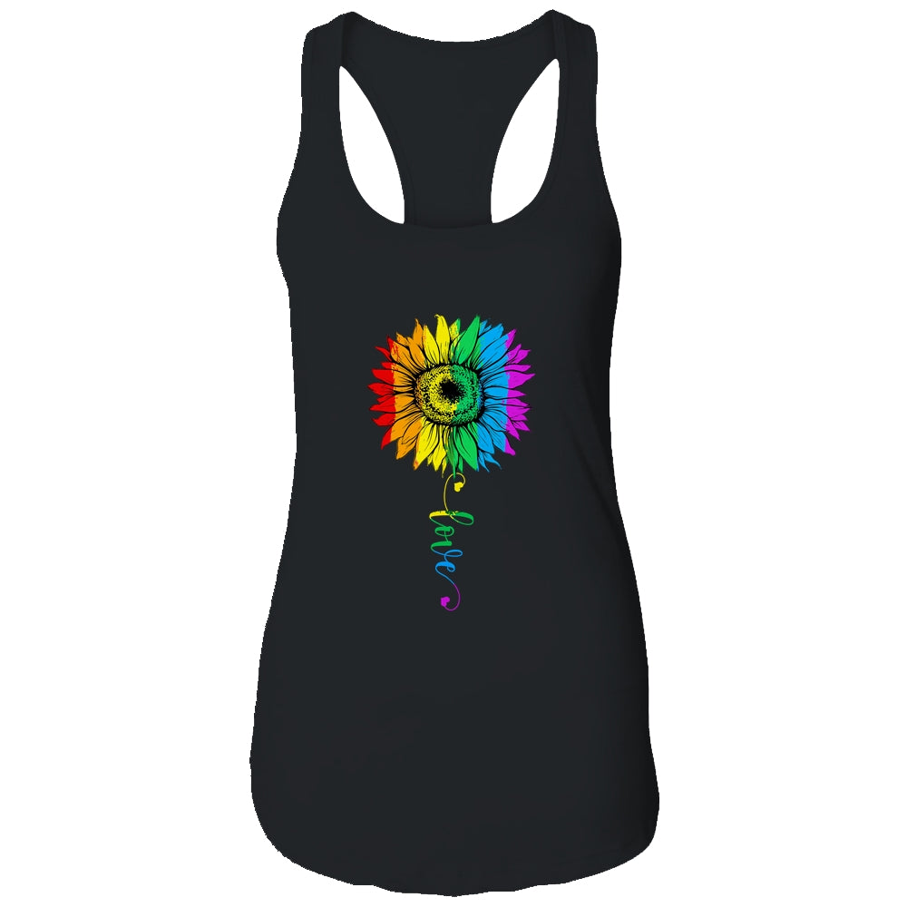 Love Sunflower Floral LGBTQ Rainbow Flag Gay T-Shirt & Tank Top | Teecentury.com