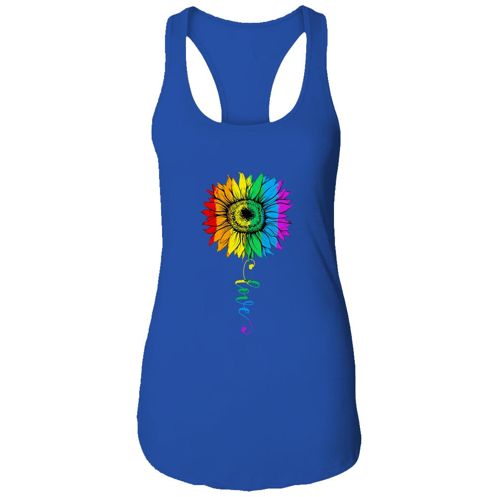 Love Sunflower Floral LGBTQ Rainbow Flag Gay T-Shirt & Tank Top | Teecentury.com