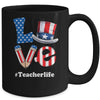 Love Teacher Life American Flag USA 4th Of July Fourth Mug | teecentury