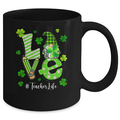 Love Teacher Life Gnome Funny St Patrick's Day Shamrock Mug Coffee Mug | Teecentury.com