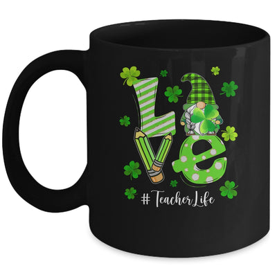 Love Teacher Life Gnome Funny St Patrick's Day Shamrock Mug Coffee Mug | Teecentury.com