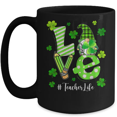 Love Teacher Life Gnome Funny St Patrick's Day Shamrock Mug Coffee Mug | Teecentury.com