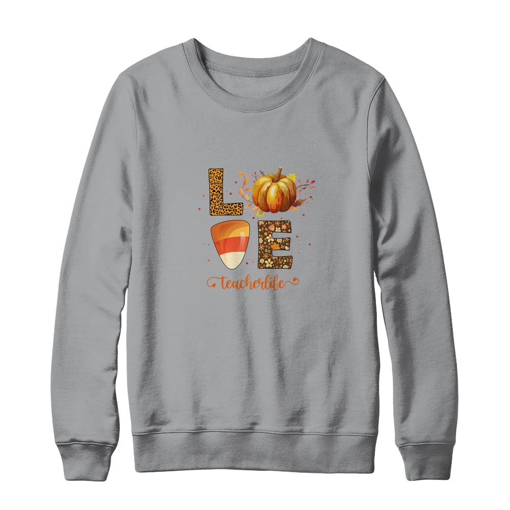 Love Teacher Life Pumpkin Halloween T-Shirt & Sweatshirt | Teecentury.com