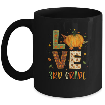 Love Third Grade Happy Fall Thanksgiving Mug Coffee Mug | Teecentury.com