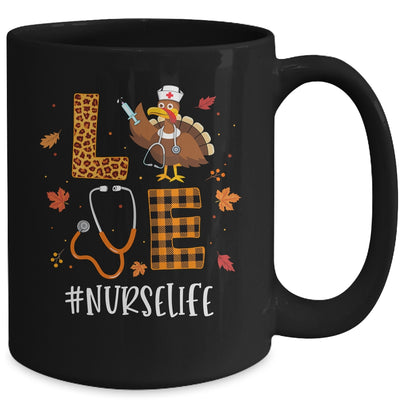 Love Turkey Stethoscope Nurse Life Thanksgiving Fall Mug Coffee Mug | Teecentury.com