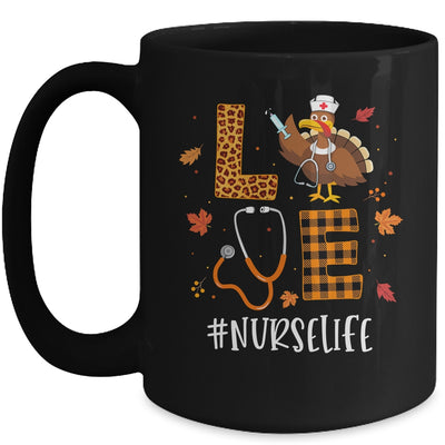 Love Turkey Stethoscope Nurse Life Thanksgiving Fall Mug Coffee Mug | Teecentury.com