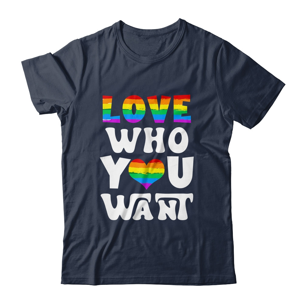 Love Who You Want Gay Pride LGBT Men Women Rainbow LGBTQ Shirt & Tank Top | teecentury