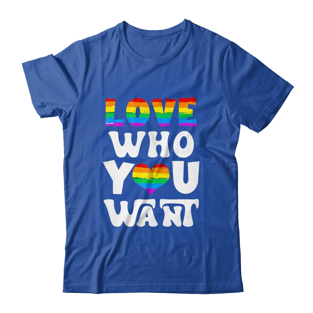 Love Who You Want Gay Pride LGBT Men Women Rainbow LGBTQ Shirt & Tank Top | teecentury