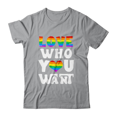 Love Who You Want Gay Pride LGBT Men Women Rainbow LGBTQ Shirt & Tank Top | teecentury