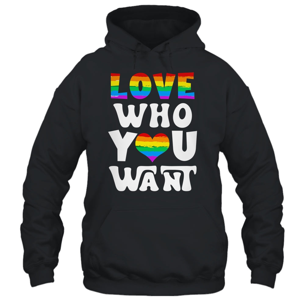 Love Who You Want Gay Pride LGBT Men Women Rainbow LGBTQ Shirt & Tank Top | teecentury