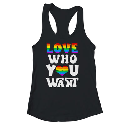 Love Who You Want Gay Pride LGBT Men Women Rainbow LGBTQ Shirt & Tank Top | teecentury