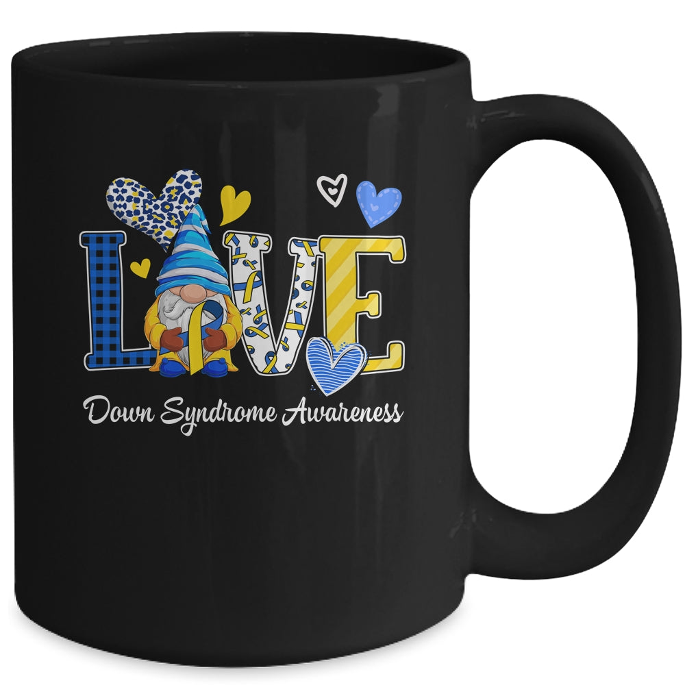 Love World Down Syndrome Day Awareness Leopard Gnome Ribbon Mug | teecentury