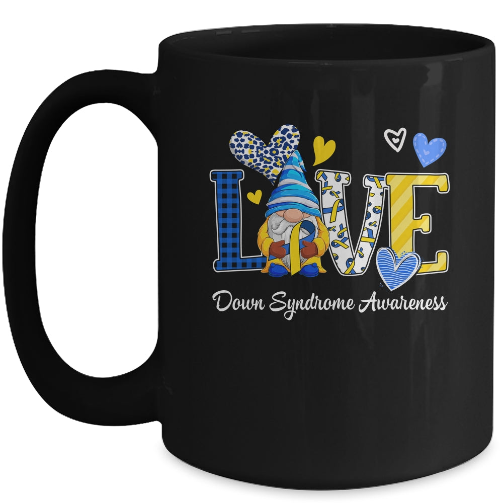 Love World Down Syndrome Day Awareness Leopard Gnome Ribbon Mug | teecentury