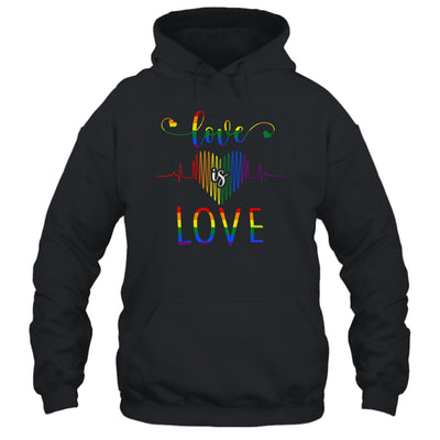 Love is Love Heartbeat Rainbow LGBT Gay Pride T-Shirt & Tank Top | Teecentury.com