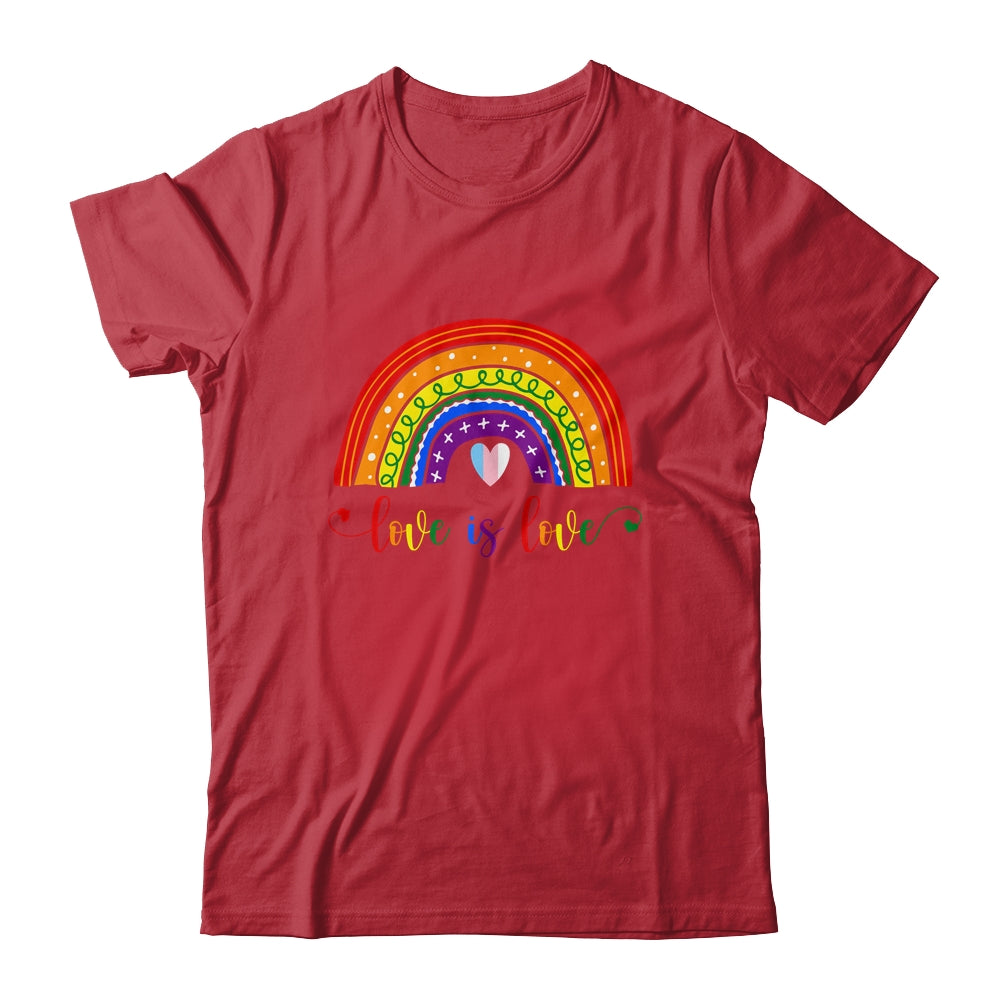 Love with rainbow flag for LGBT pride month Shirt & Tank Top | teecentury