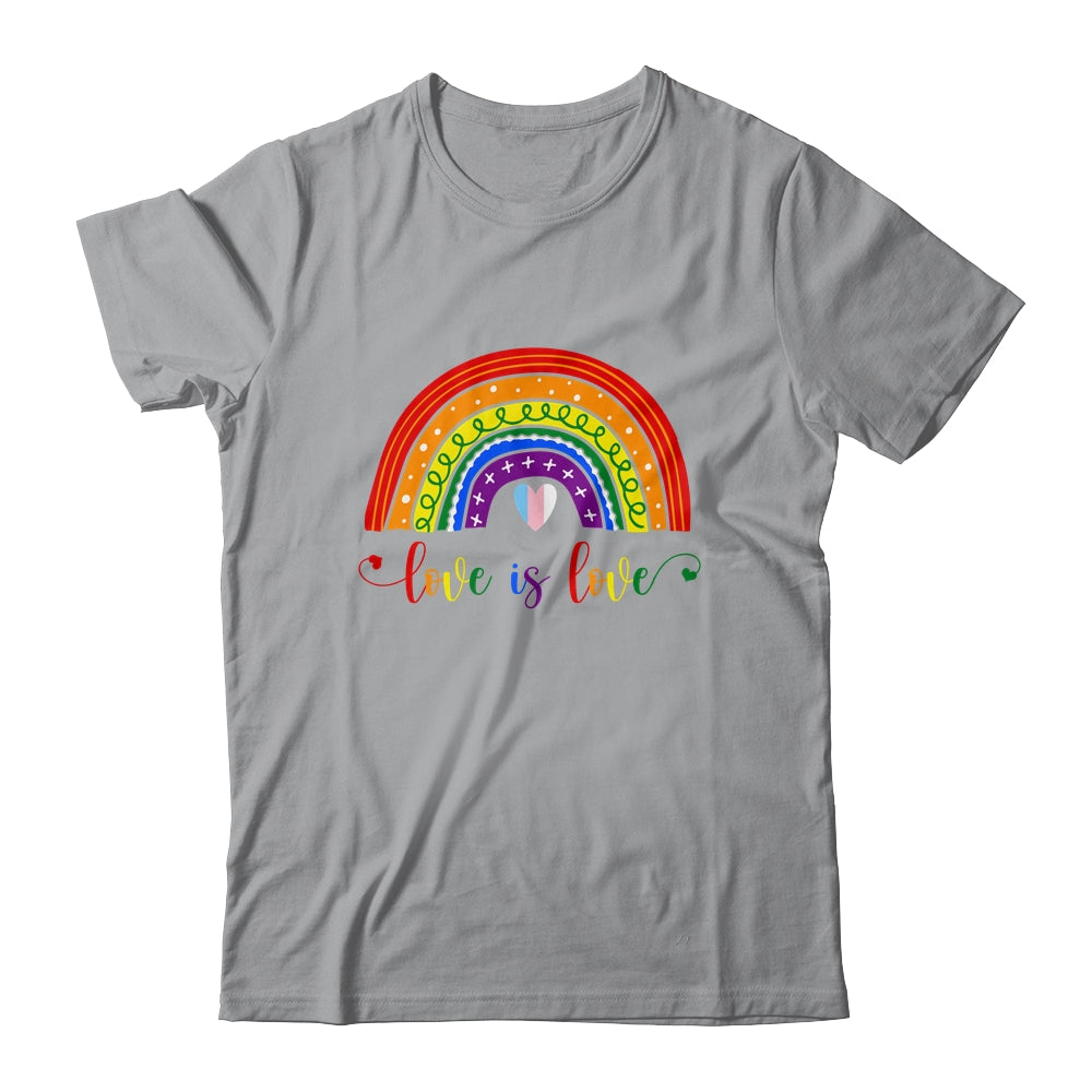 Love with rainbow flag for LGBT pride month Shirt & Tank Top | teecentury