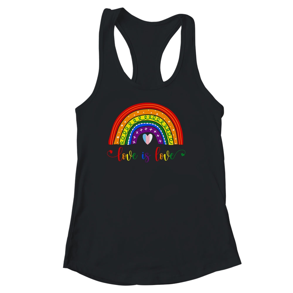 Love with rainbow flag for LGBT pride month Shirt & Tank Top | teecentury
