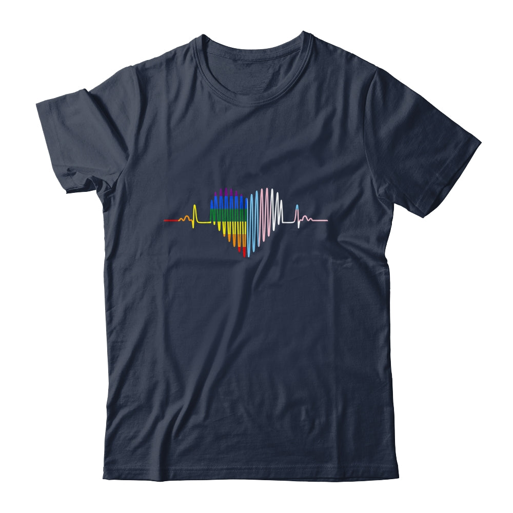 Lovely LGBT Gay Pride Heartbeat Lesbian Gay Transgender Love Shirt & Tank Top | teecentury