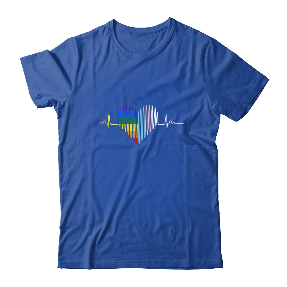 Lovely LGBT Gay Pride Heartbeat Lesbian Gay Transgender Love Shirt & Tank Top | teecentury