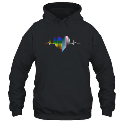 Lovely LGBT Gay Pride Heartbeat Lesbian Gay Transgender Love Shirt & Tank Top | teecentury