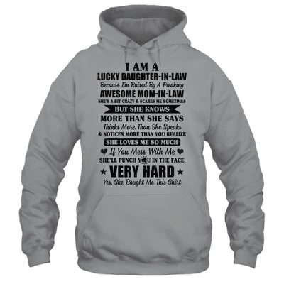 Lucky Daughter In Law Have A Freaking Awesome Mom In Law T-Shirt & Hoodie | Teecentury.com