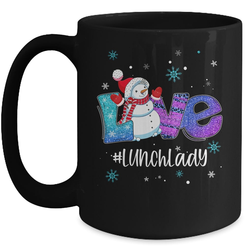 Lunch Lady School Love Snowman Winter Season Christmas Mug | teecentury