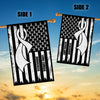 Lung Cancer Awareness America Flag White Ribbon Flag | Teecentury.com