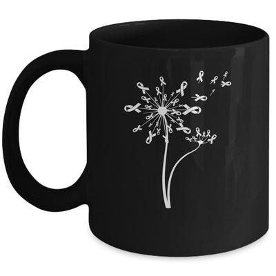 Lung Cancer Awareness Dandelion White Ribbon Mug Coffee Mug | Teecentury.com