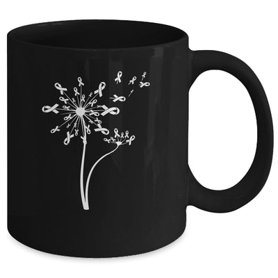 Lung Cancer Awareness Dandelion White Ribbon Mug Coffee Mug | Teecentury.com