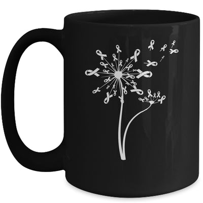 Lung Cancer Awareness Dandelion White Ribbon Mug Coffee Mug | Teecentury.com