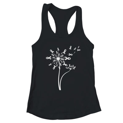 Lung Cancer Awareness Dandelion White Ribbon T-Shirt & Tank Top | Teecentury.com