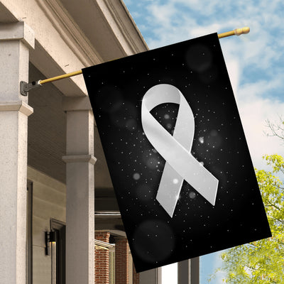 Lung Cancer Awareness Flag White Ribbon Flag | Teecentury.com