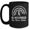 Lung Cancer Awareness In November We Wear White Rainbow Mug | teecentury