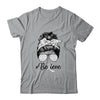 Lung Cancer Awareness Messy Bun Warrior Believe White Ribbon T-Shirt & Tank Top | Teecentury.com