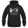 Lung Cancer Awareness Peace Love Cure Leopard T-Shirt & Hoodie | Teecentury.com