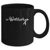 Lung Cancer Warrior Lung Cancer Awareness White Ribbon Mug | teecentury