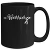 Lung Cancer Warrior Lung Cancer Awareness White Ribbon Mug | teecentury