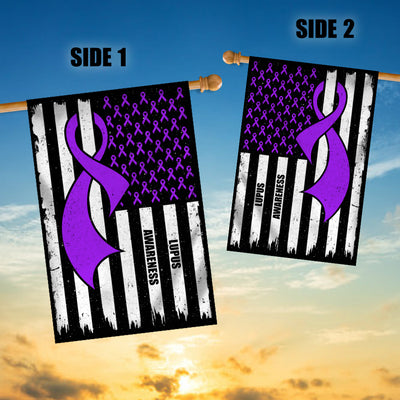 Lupus Awareness America Flag Purple Ribbon Flag | Teecentury.com