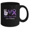 Lupus Awareness Peace Love Cure Leopard Mug Coffee Mug | Teecentury.com
