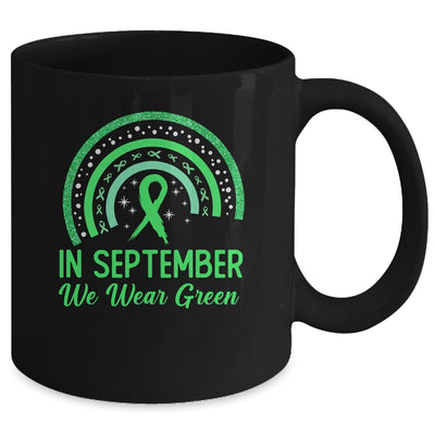 Lymphoma Awareness In September We Wear Green Rainbow Mug | teecentury