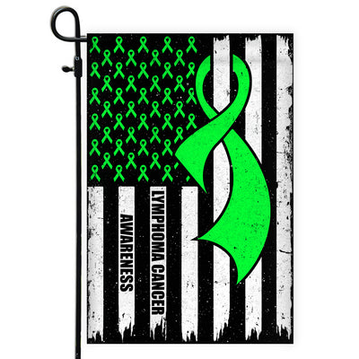 Lymphoma Cancer Awareness America Flag Green Ribbon Flag | Teecentury.com