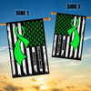 Lymphoma Cancer Awareness America Flag Green Ribbon Flag | Teecentury.com