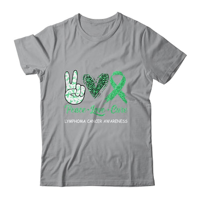 Lymphoma Cancer Awareness Peace Love Cure Leopard T-Shirt & Hoodie | Teecentury.com