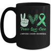 Lymphoma Cancer Awareness Peace Love Cure Leopard Mug Coffee Mug | Teecentury.com