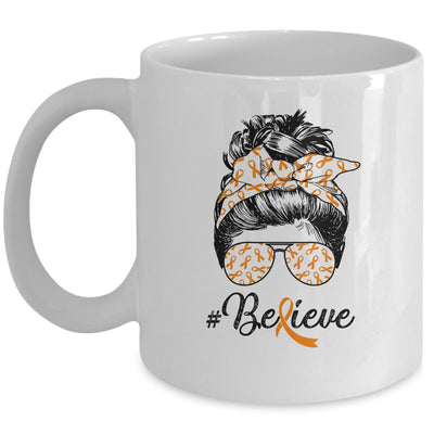 MS Leukemia Awareness Messy Bun Warrior Believe Orange Mug Coffee Mug | Teecentury.com