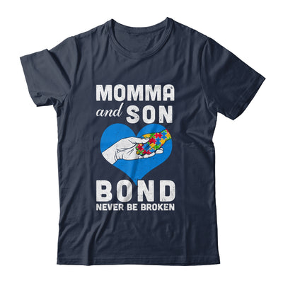 Mama And Son Bond Never Be Broken Autism Mom Support Puzzle Shirt & Hoodie | teecentury